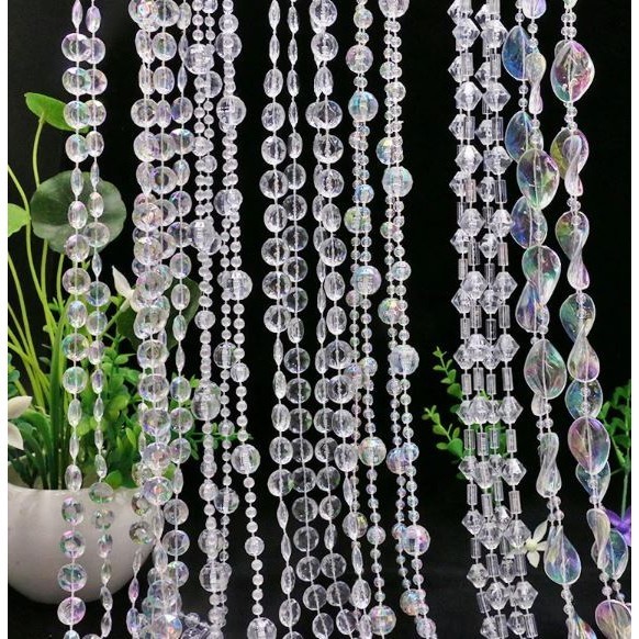 1Yard 12+4+8mm Acrylic Fish Thread Curtain Beads Wedding Plastic Beads Chain Ball Beads Handmade DIY Decoration (2976L) - Image 2