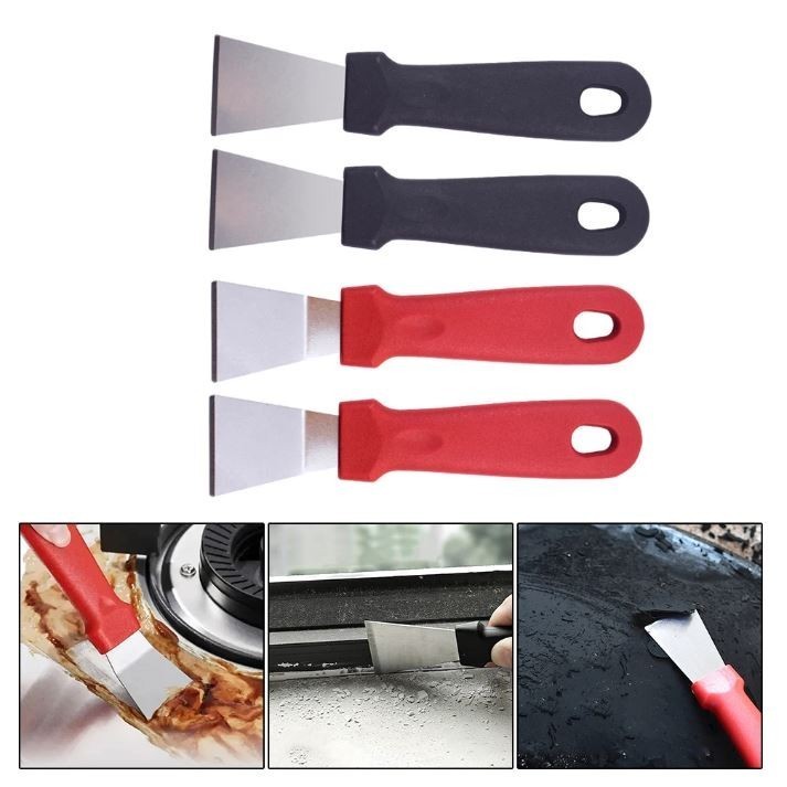 1pc Stainless Steel Straight Curved Shovel Putty Scraper Set Construction Tools Industrial Cleaning Wall Tools(2983L)