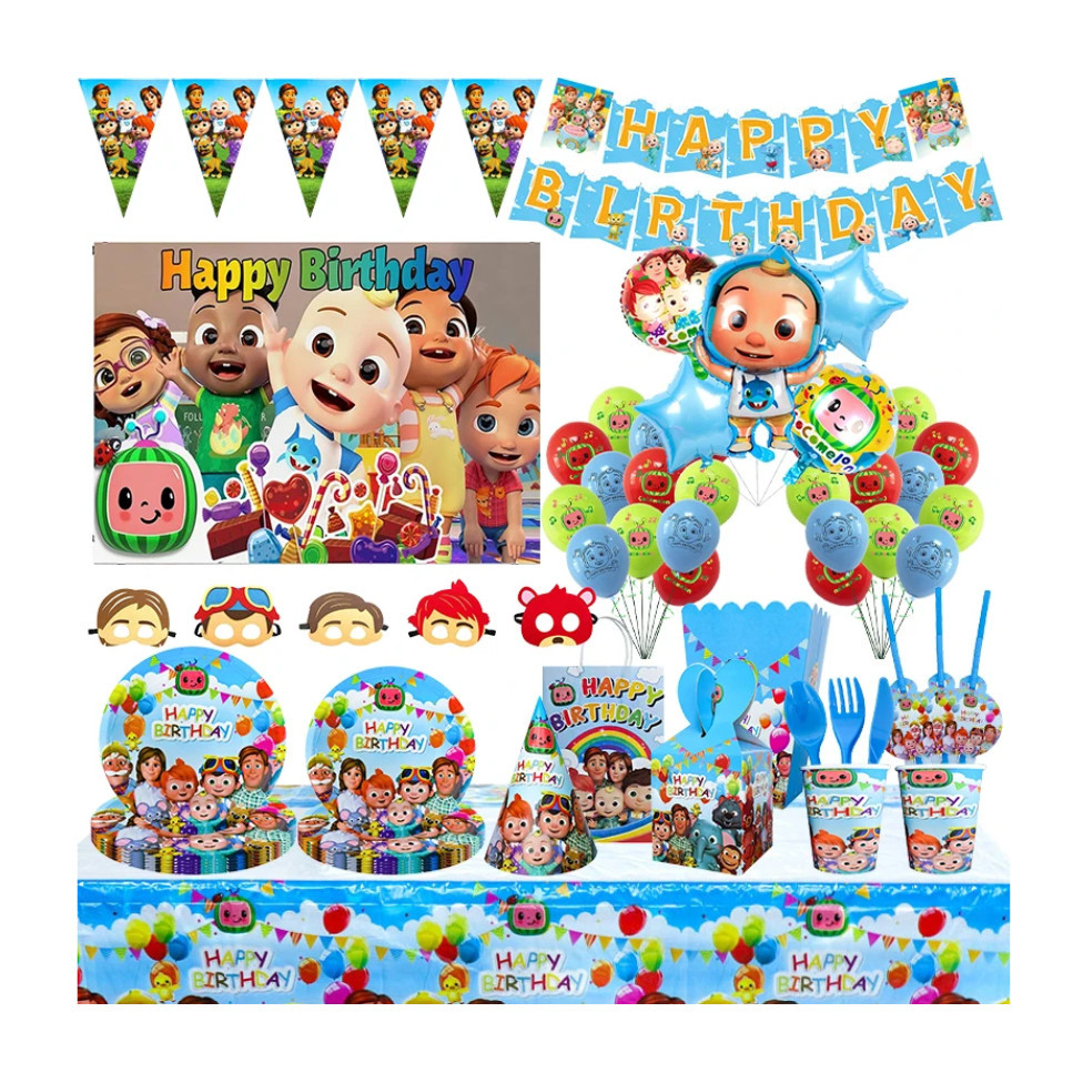 10pcs/lot Birthday Party Decoration Paper Cups Plates Backdrop Tableware For Kids 纸盘派对餐具装饰 (2955L) - Image 2