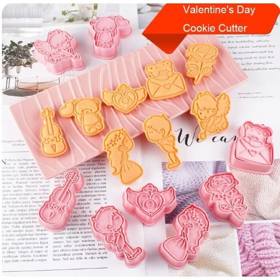 New Valentine's Day Wedding Biscuit Mold Cupid Love Bear Rose Wing Shape Cookie Cutter DIY Pudding Chocolate Tool(3016L) - Image 2