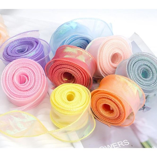 4cm/10 yards Fancy Fishtail Ribbon DIY Headpiece Hair Bow Flower Wrap Bouquet wave yarn gift wrap(2963L)