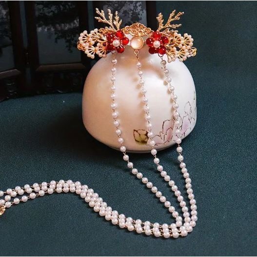1yard Beaded Chain Imitation Pearl Chain Copper Necklace Chain For DIY Handmade Accessories Jewelry (2977L) - Image 8