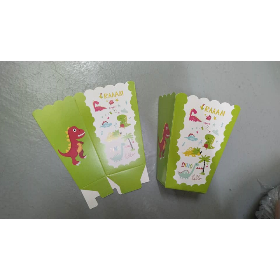 6pcs Cartoon Popcorn Box Treat Kids Birthday Cookie Box Happy Party Baby Shower Favors Popcorn Box 派对爆米花盒 (2952L) - Image 17