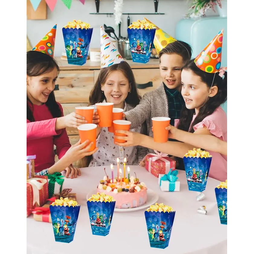6pcs Cartoon Popcorn Box Treat Kids Birthday Cookie Box Happy Party Baby Shower Favors Popcorn Box 派对爆米花盒 (2952L) - Image 8