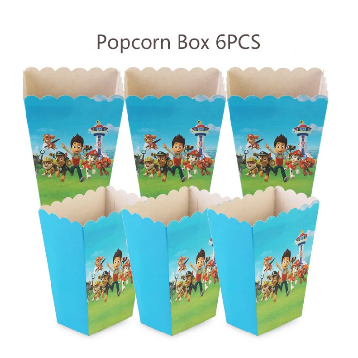 6pcs Cartoon Popcorn Box Treat Kids Birthday Cookie Box Happy Party Baby Shower Favors Popcorn Box 派对爆米花盒 (2952L) - Image 7