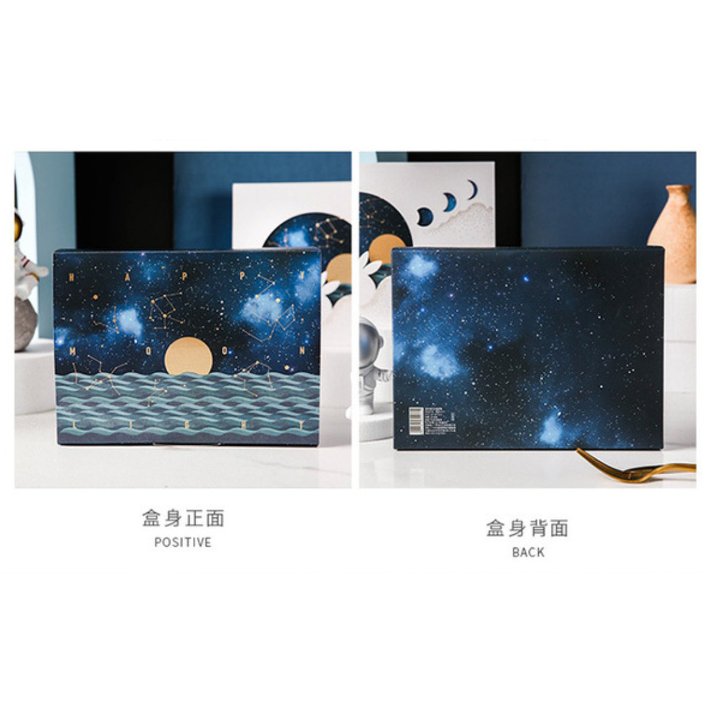 1pc Starry Sky Gold Foil Rabbit Mooncake Box Cake Chocolate Paper Box Birthday Party Gifts Packaging Boxes星空玉兔月饼盒(2988L) - Image 9
