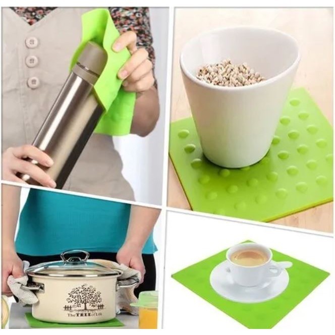 1pcs Heat Resistant Placemat Thicken Round Silicone Mat Cup Coaster Nonslip Bowl Pot Holder Table Placemat Access(2941L)