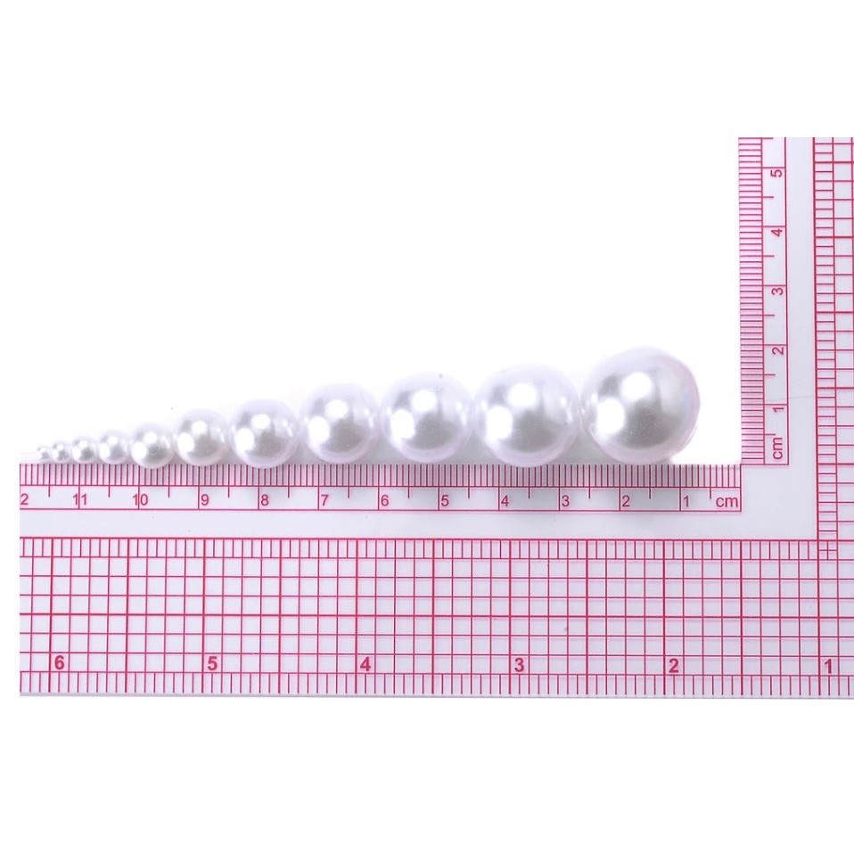 3-16mm ABS Imitation White Pearl Beads with Hole Round Acrylic Loose Beads for Jewelry Making 白色直孔仿珍珠 (2996L) - Image 5