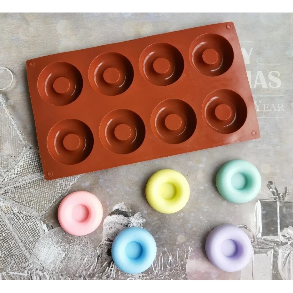 6/8 Holes Donut Silicone Cupcake Baking Mold Cake Pans Biscuit Cookie Doughnut DIY Mold 食品级耐高温硅胶6/8连甜甜圈(3022-335L) - Image 3