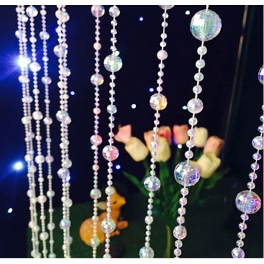 1Yard 12+4+8mm Acrylic Fish Thread Curtain Beads Wedding Plastic Beads Chain Ball Beads Handmade DIY Decoration (2976L) - Image 3