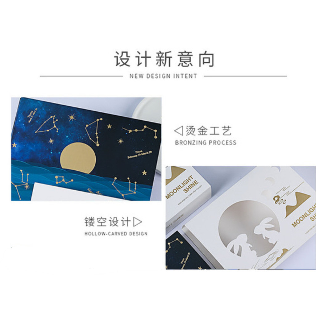 1pc Starry Sky Gold Foil Rabbit Mooncake Box Cake Chocolate Paper Box Birthday Party Gifts Packaging Boxes星空玉兔月饼盒(2988L) - Image 7