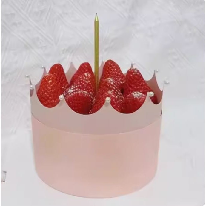 Pearl Cake Double Layer Border Cake Decoration Goddess Girl 4-5 inch Cake Border Strawberry Cake (2967L) - Image 3