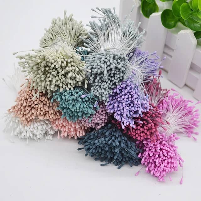 50pcs 3~5mm Artificial Berries Red Black Stamen Mini Fake Flowers DIY Wreath Wedding Party Decor (2970L) - Image 2