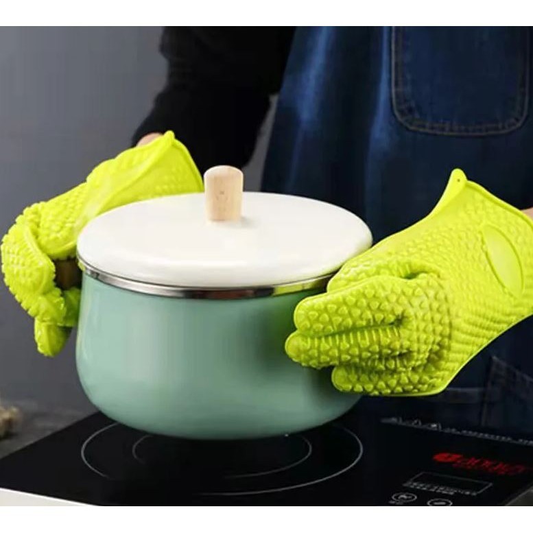 Baking Silicone Microwave Oven Gloves BBQ Grill Gloves Heat Resistant Oven Mitts Kitchen Gadgets Kitchen Access(2939L) - Image 4
