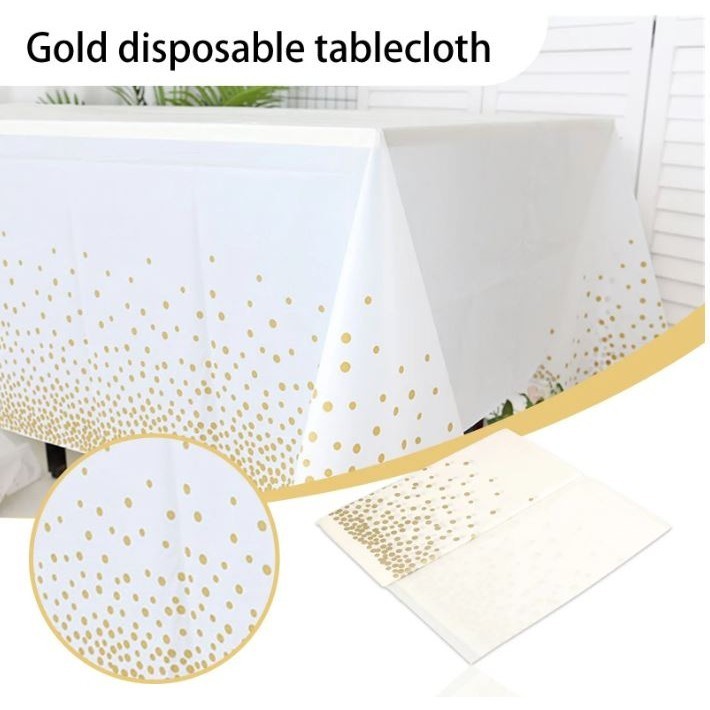 137*183cm Rose Gold /Silver/Gold Dot Gilded Tablecloth Disposable Tablecloth Kid Birthday Party Baby WeddingDecor(2969L)