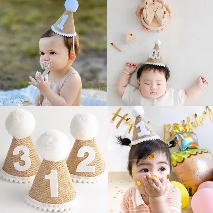 Ins Crown Happy Birthday Hat for Kids Durable Felt Fabric Celebration Headband Decorations Baby Birthday Party(2965L)