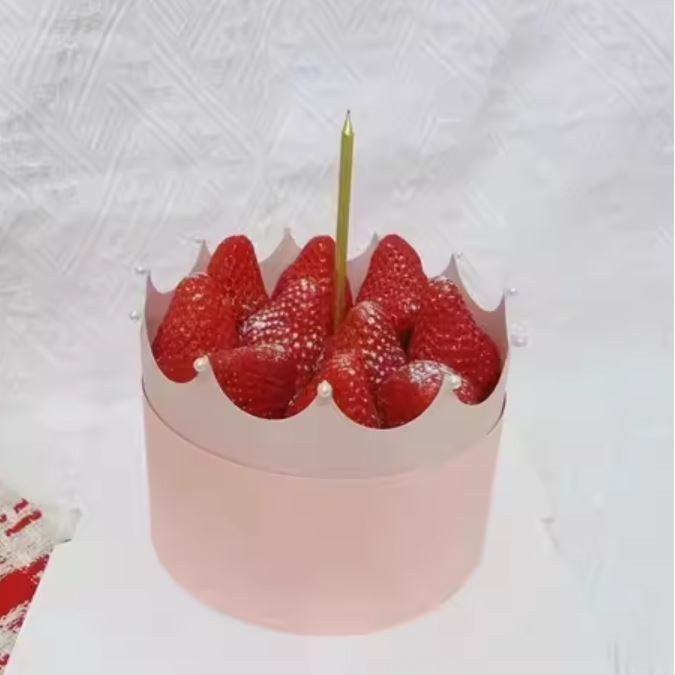 Pearl Cake Double Layer Border Cake Decoration Goddess Girl 4-5 inch Cake Border Strawberry Cake (2967L) - Image 2
