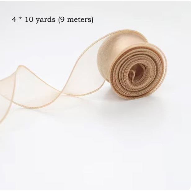 10yards/roll Fishtail Yarn Wave Sheer Chiffon Organza Ribbons Gift Box Packaging Bouquet Wrapping 鱼尾纱波浪纱丝带 (2971L) - Image 20