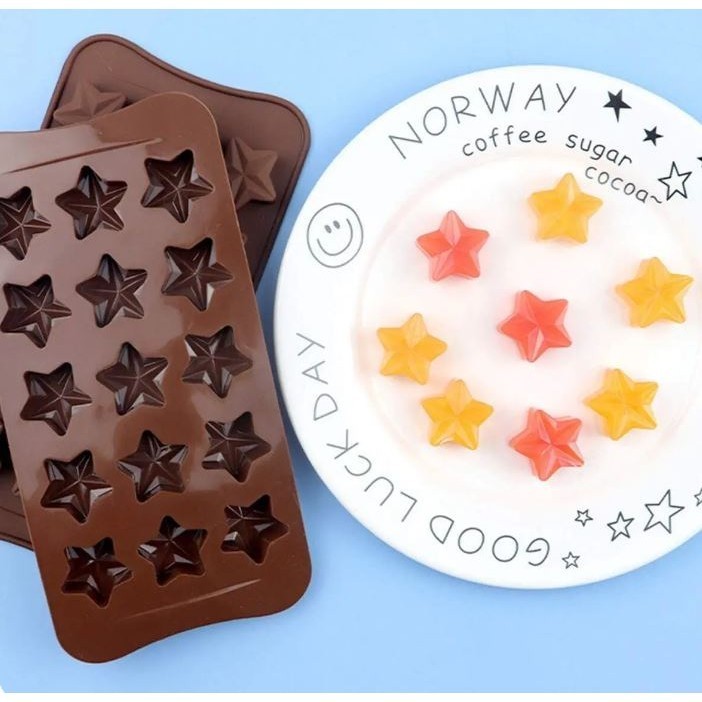 Five-pointed Star Silicone Ice Tray DIY Handmade Candy Chocolate Mold Three-dimensional Fondant Baking Shape (2943L)