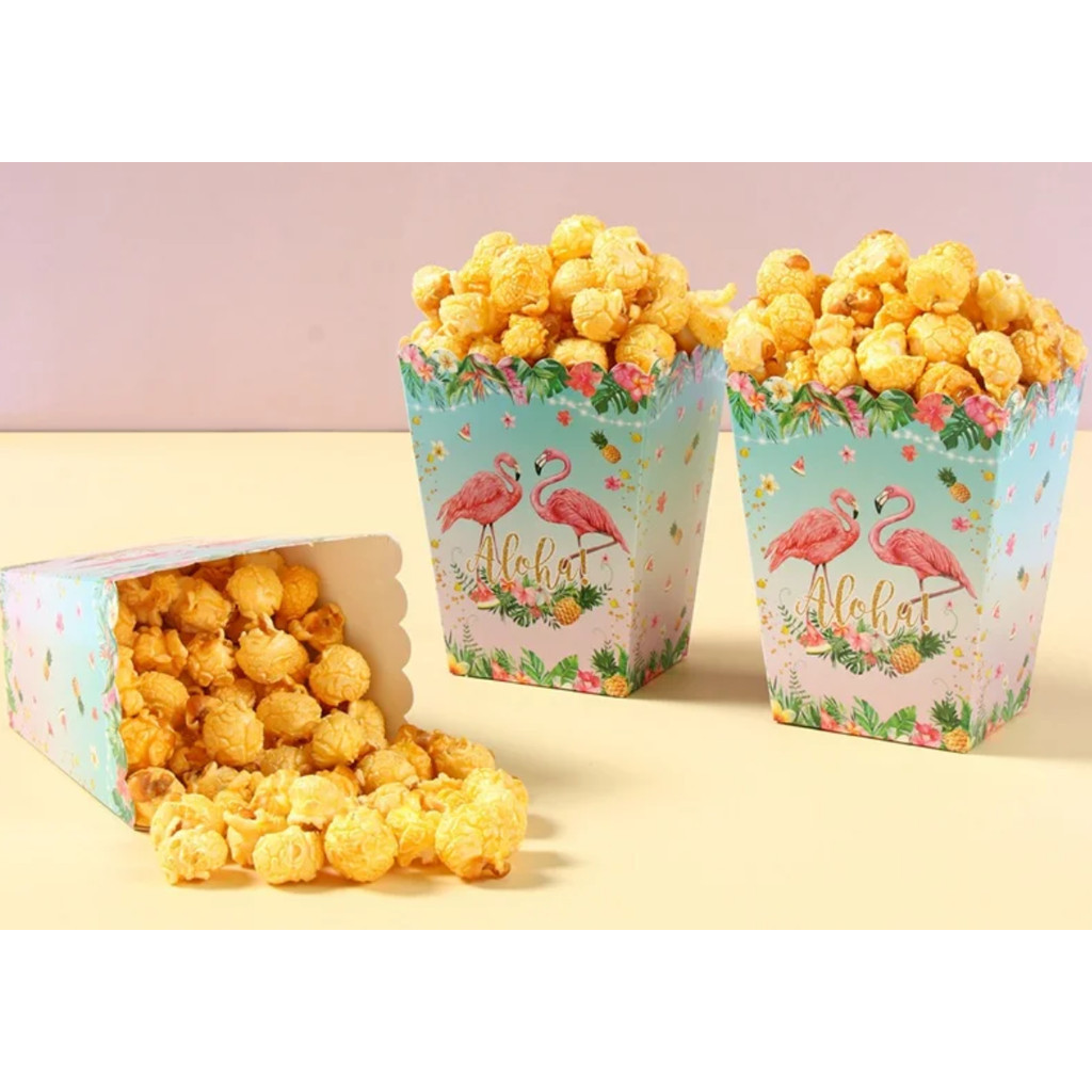 6pcs Cartoon Popcorn Box Treat Kids Birthday Cookie Box Happy Party Baby Shower Favors Popcorn Box 派对爆米花盒 (2952L) - Image 5
