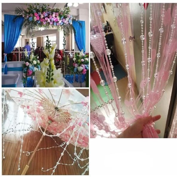 1Yard 12+4+8mm Acrylic Fish Thread Curtain Beads Wedding Plastic Beads Chain Ball Beads Handmade DIY Decoration (2976L) - Image 5