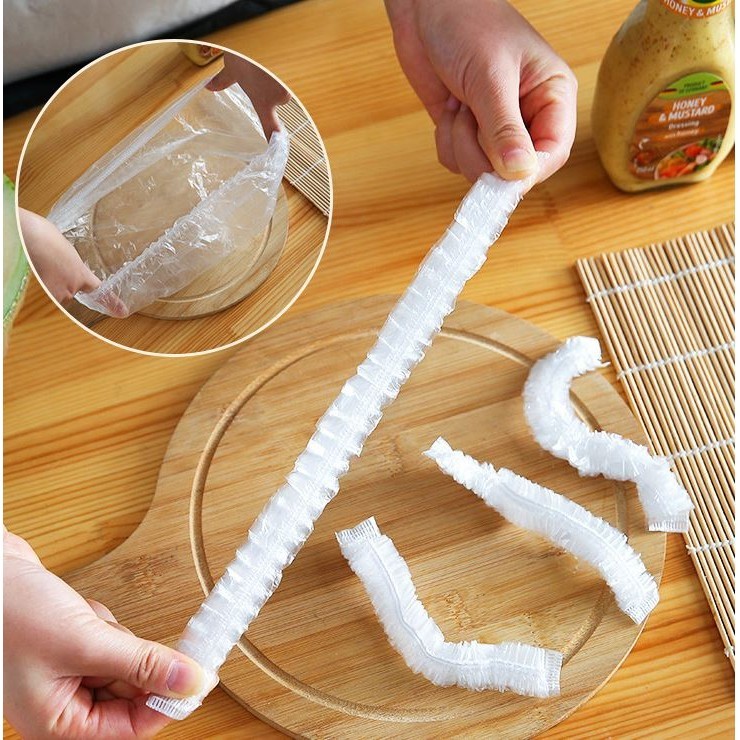 100pcs Disposable Food Cover Plastic Wrap Elastic Food Lids For Fruit Bowls Cups Caps Storage Kitchen Fresh 浴帽 (2990L) - Image 4
