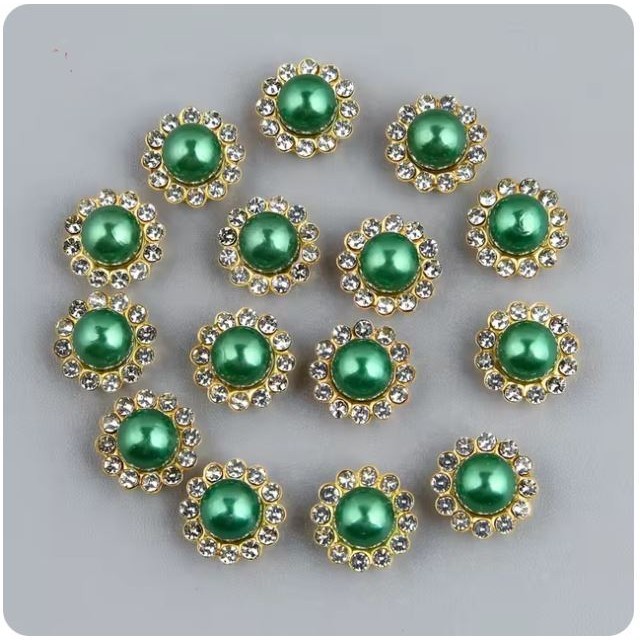 5pcs Golden Sunflower Rhinestone Crystal Pearls Brooch Buttons, Diy Special Jewelry Making Decorative 彩色太阳珍珠花心钻 (2994L) - Image 11