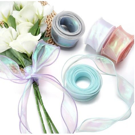 4cm/10 yards Fancy Fishtail Ribbon DIY Headpiece Hair Bow Flower Wrap Bouquet wave yarn gift wrap(2963L) - Image 2