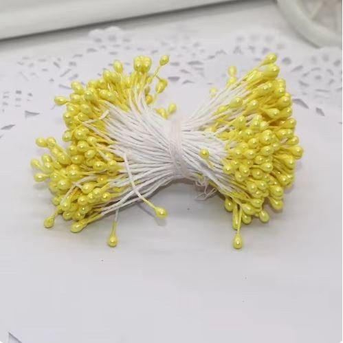 50pcs 3mm-5mm Double Heads DIY Artificial Mini Pearl Flower Stamen Red Silver Floral Stamen Hand Scrapbook 珠光花芯 (1587L) - Image 16
