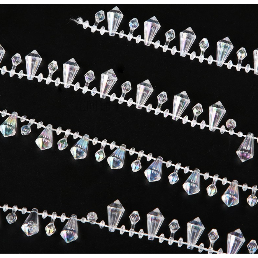 1yard Acrylic drop diamond crystal beads DIY ethnic costume accessories wedding chandelier crystal tree 水滴钻水晶连线珠 (2995L)
