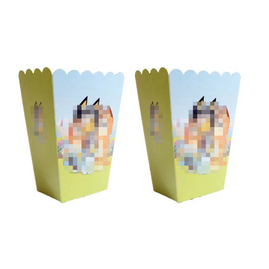 6pcs Cartoon Popcorn Box Treat Kids Birthday Cookie Box Happy Party Baby Shower Favors Popcorn Box 派对爆米花盒 (2952L) - Image 12