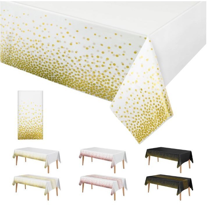 137*183cm Rose Gold /Silver/Gold Dot Gilded Tablecloth Disposable Tablecloth Kid Birthday Party Baby WeddingDecor(2969L) - Image 2