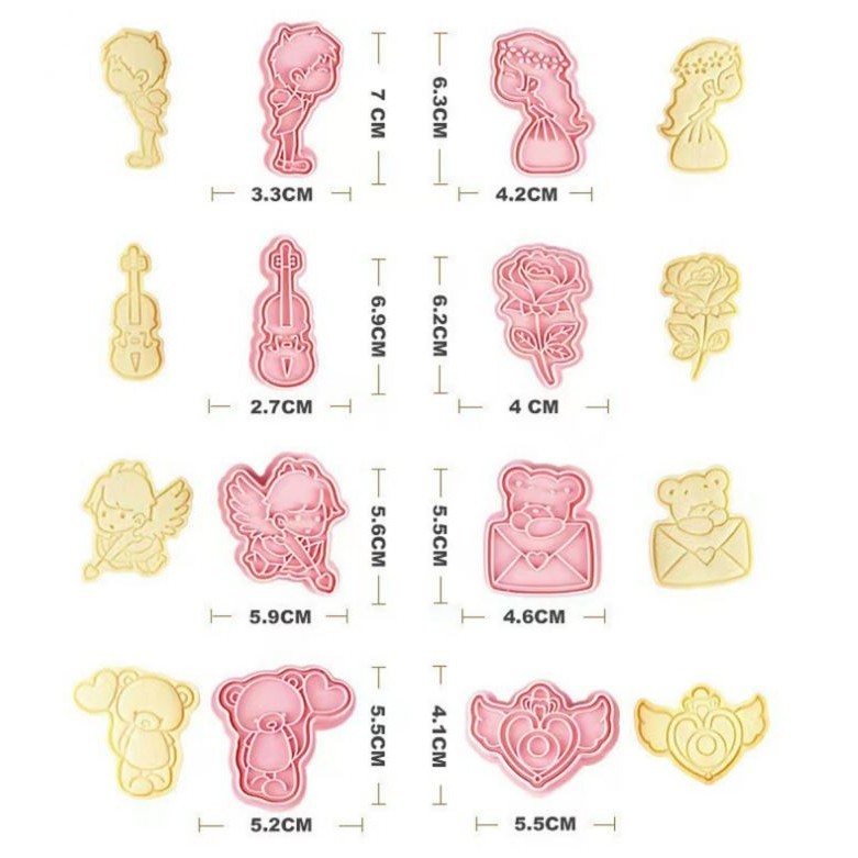 New Valentine's Day Wedding Biscuit Mold Cupid Love Bear Rose Wing Shape Cookie Cutter DIY Pudding Chocolate Tool(3016L) - Image 5
