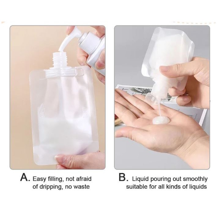 2pcs Travel Lotion Body Wash Shampoo Split Bag 100ml Portable Facial Cleanser Travel Disposable Cosmetic 分装袋 (2991L) - Image 4
