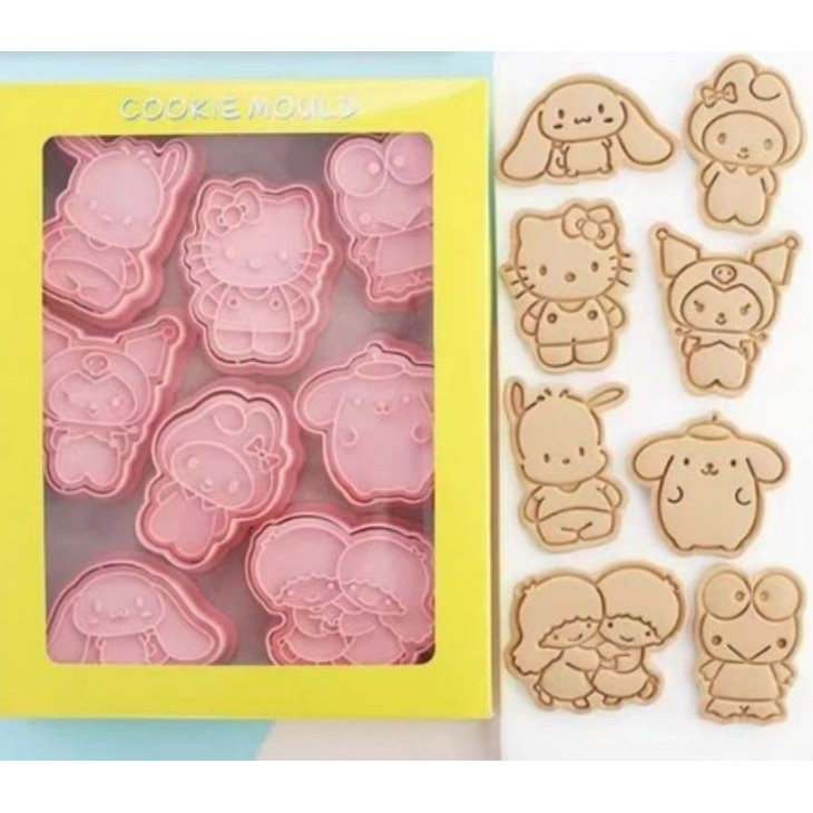 8pcs/Set Sanrio Cookie Mold Hello Kitty Kuromi Snoopy Pikachu Cartoon 3D Fruit Cutter Model Toys Kitchen Party (3011L) - Image 6