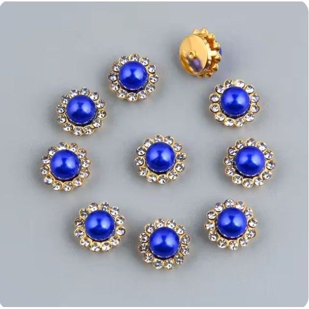 5pcs Golden Sunflower Rhinestone Crystal Pearls Brooch Buttons, Diy Special Jewelry Making Decorative 彩色太阳珍珠花心钻 (2994L) - Image 12