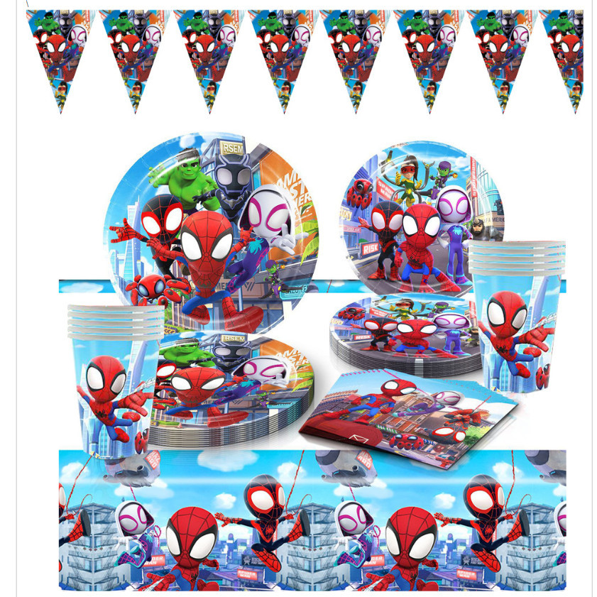 10pcs/lot Birthday Party Decoration Paper Cups Plates Backdrop Tableware For Kids 纸盘派对餐具装饰 (2955L)