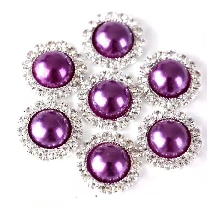 5pcs Golden Sunflower Rhinestone Crystal Pearls Brooch Buttons, Diy Special Jewelry Making Decorative 彩色太阳珍珠花心钻 (2994L) - Image 10