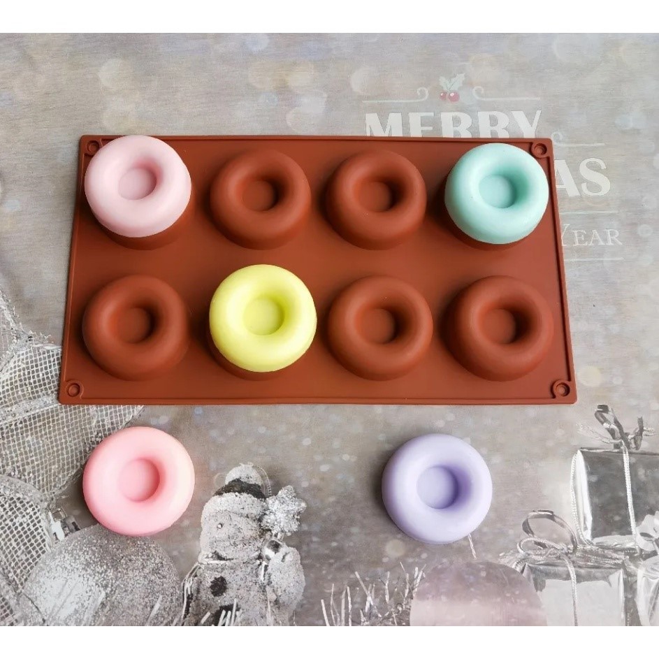 6/8 Holes Donut Silicone Cupcake Baking Mold Cake Pans Biscuit Cookie Doughnut DIY Mold 食品级耐高温硅胶6/8连甜甜圈(3022-335L) - Image 2