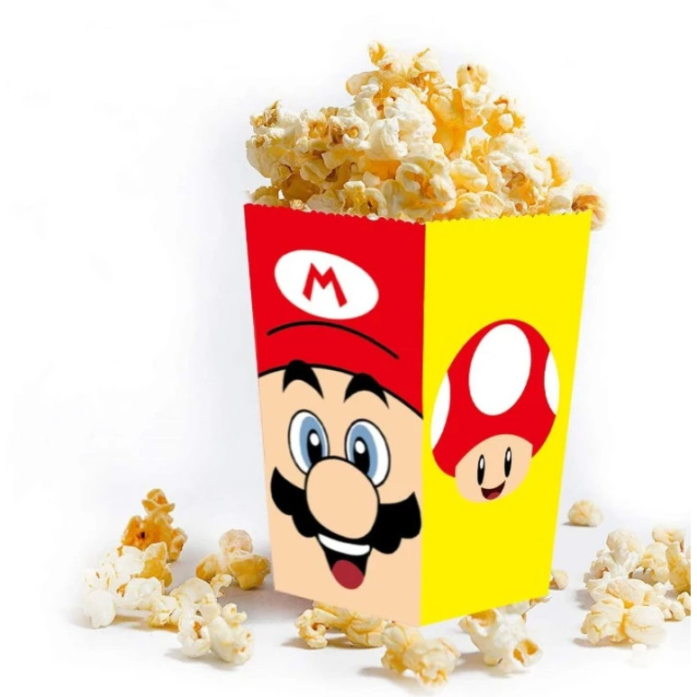 6pcs Cartoon Popcorn Box Treat Kids Birthday Cookie Box Happy Party Baby Shower Favors Popcorn Box 派对爆米花盒 (2952L) - Image 3