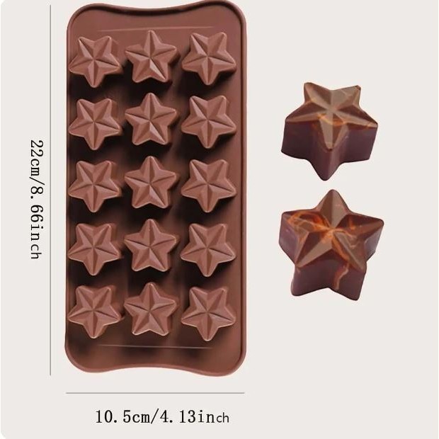 Five-pointed Star Silicone Ice Tray DIY Handmade Candy Chocolate Mold Three-dimensional Fondant Baking Shape (2943L) - Image 4