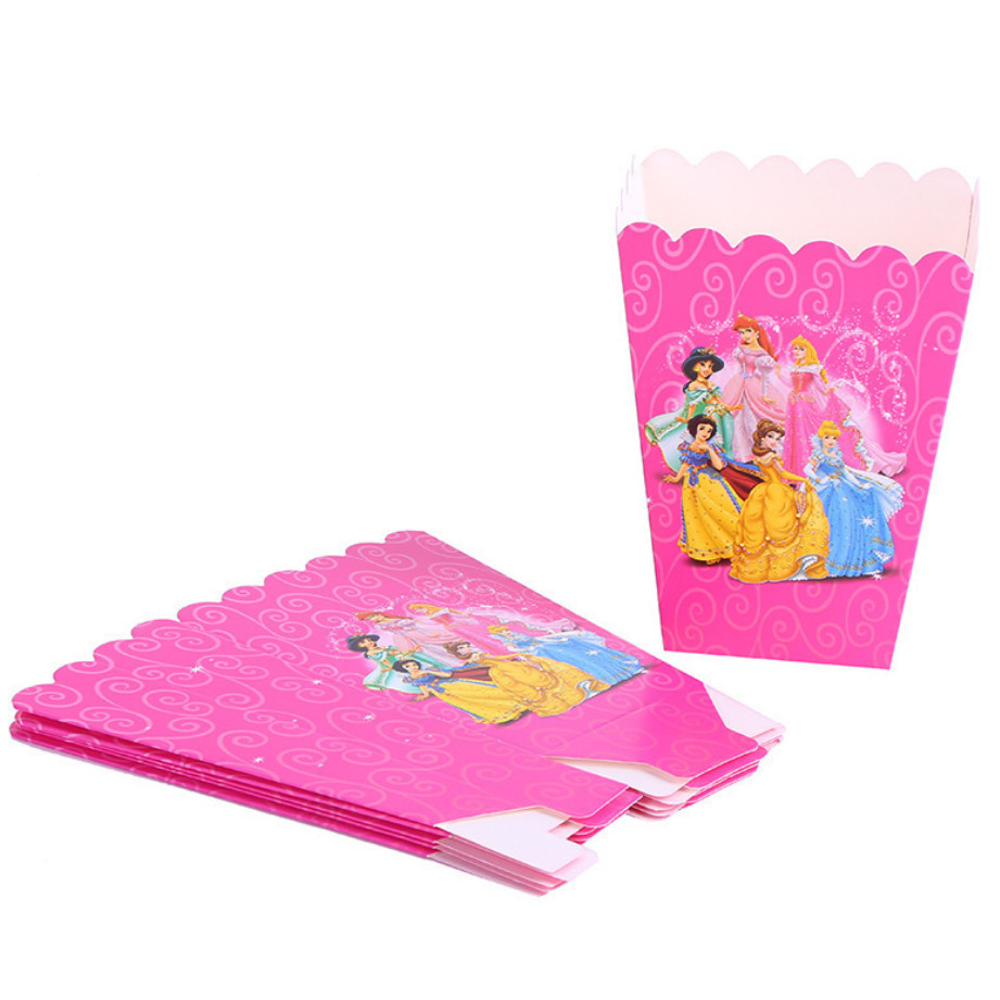 6pcs Cartoon Popcorn Box Treat Kids Birthday Cookie Box Happy Party Baby Shower Favors Popcorn Box 派对爆米花盒 (2952L) - Image 19