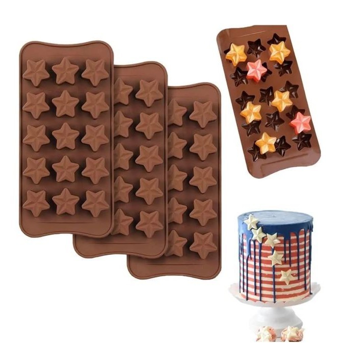 Five-pointed Star Silicone Ice Tray DIY Handmade Candy Chocolate Mold Three-dimensional Fondant Baking Shape (2943L) - Image 2