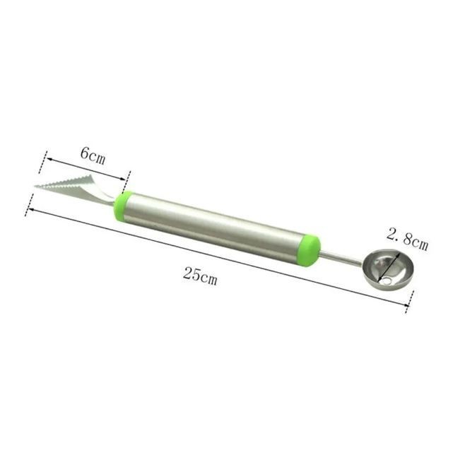 Creative Fruit Knife Stainless Steel Double Head Ice Cream Spoon Carving Kitchen Accessories Fruit Cutter Cool (2944L) - Image 5