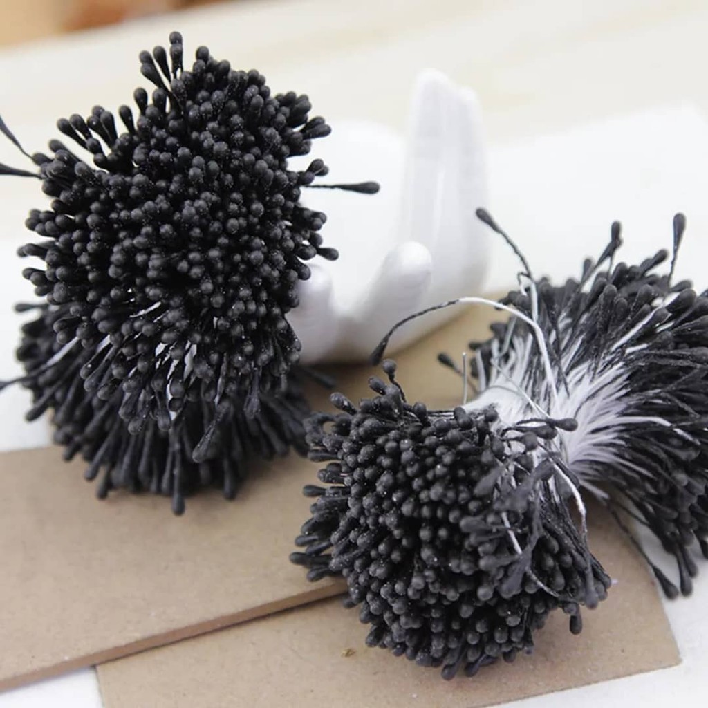 50pcs 3~5mm Artificial Berries Red Black Stamen Mini Fake Flowers DIY Wreath Wedding Party Decor (2970L) - Image 5