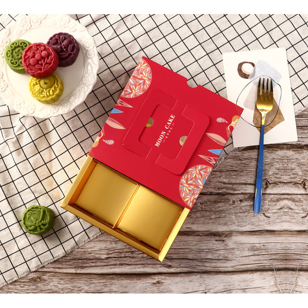 1pc Flower pattern potable mooncake box with handle,biscuit candy biscuit box,chocolate pastry中秋月饼礼盒创意手提式 (2987L) - Image 9