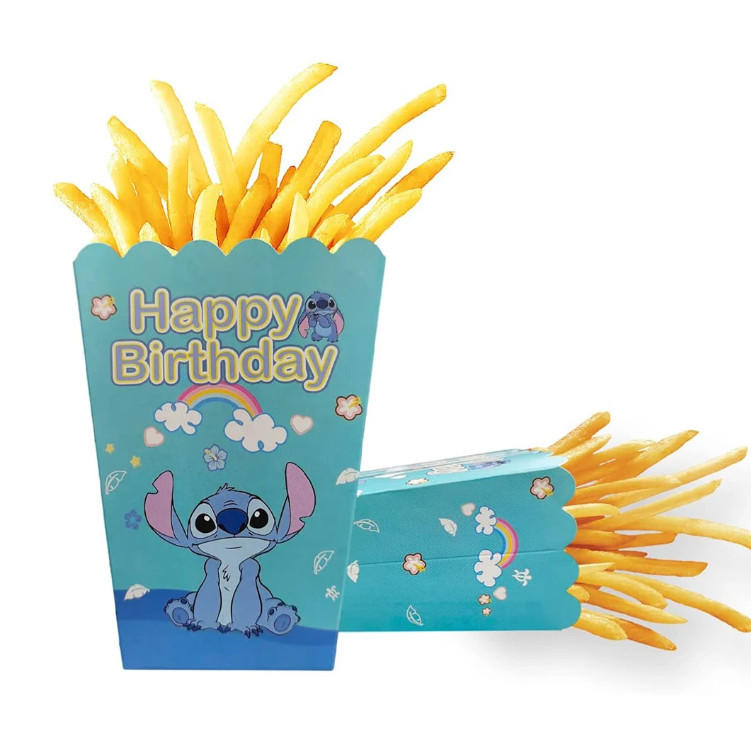 6pcs Cartoon Popcorn Box Treat Kids Birthday Cookie Box Happy Party Baby Shower Favors Popcorn Box 派对爆米花盒 (2952L) - Image 4