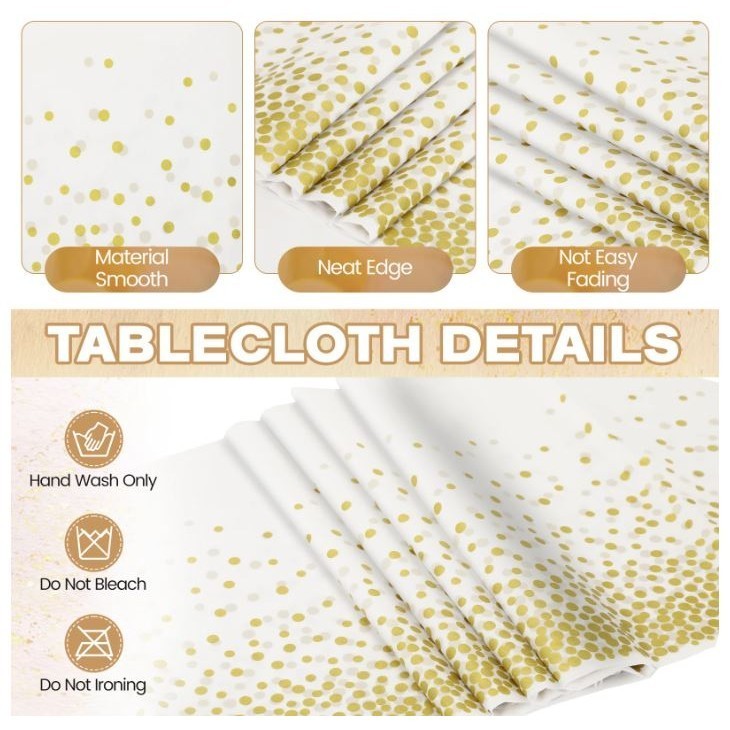 137*183cm Rose Gold /Silver/Gold Dot Gilded Tablecloth Disposable Tablecloth Kid Birthday Party Baby WeddingDecor(2969L) - Image 4