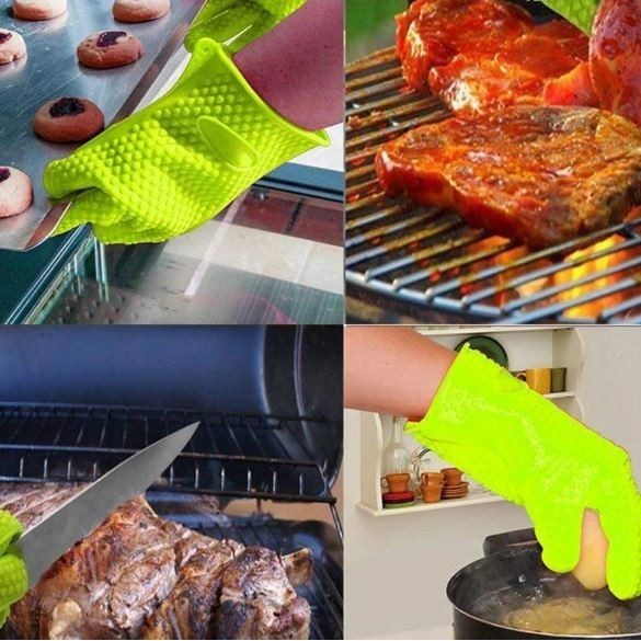Baking Silicone Microwave Oven Gloves BBQ Grill Gloves Heat Resistant Oven Mitts Kitchen Gadgets Kitchen Access(2939L) - Image 5
