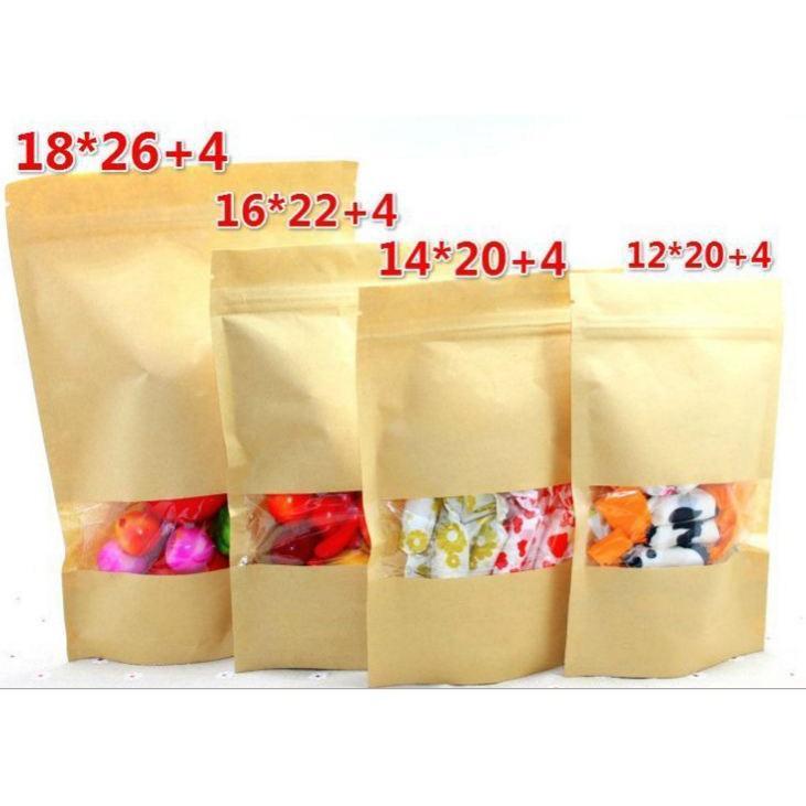 10pcs Zip Pouch Bag Kraft Paper Bag Zipper,AirTight Zip,Lock Bags Doorgift Goodies (2158L)